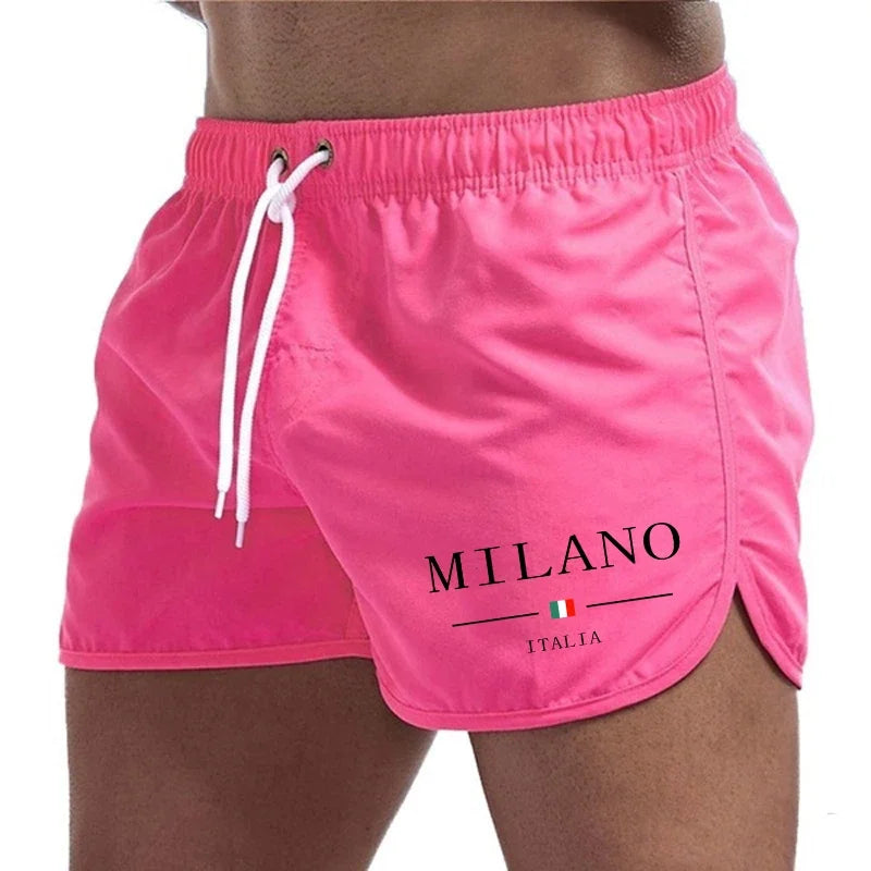 Men Quick Dry Urban Print Trunk Shorts