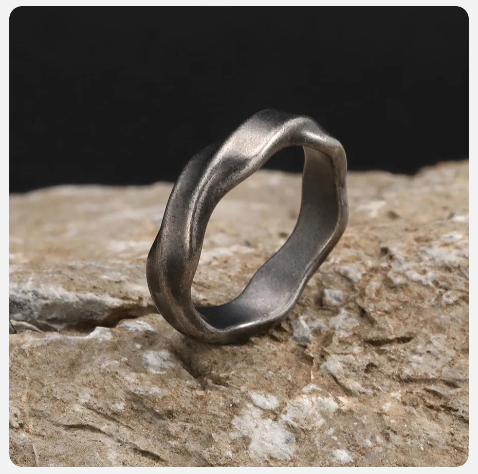 Men Vnox Twisted Stainless Steel Mobius Ring