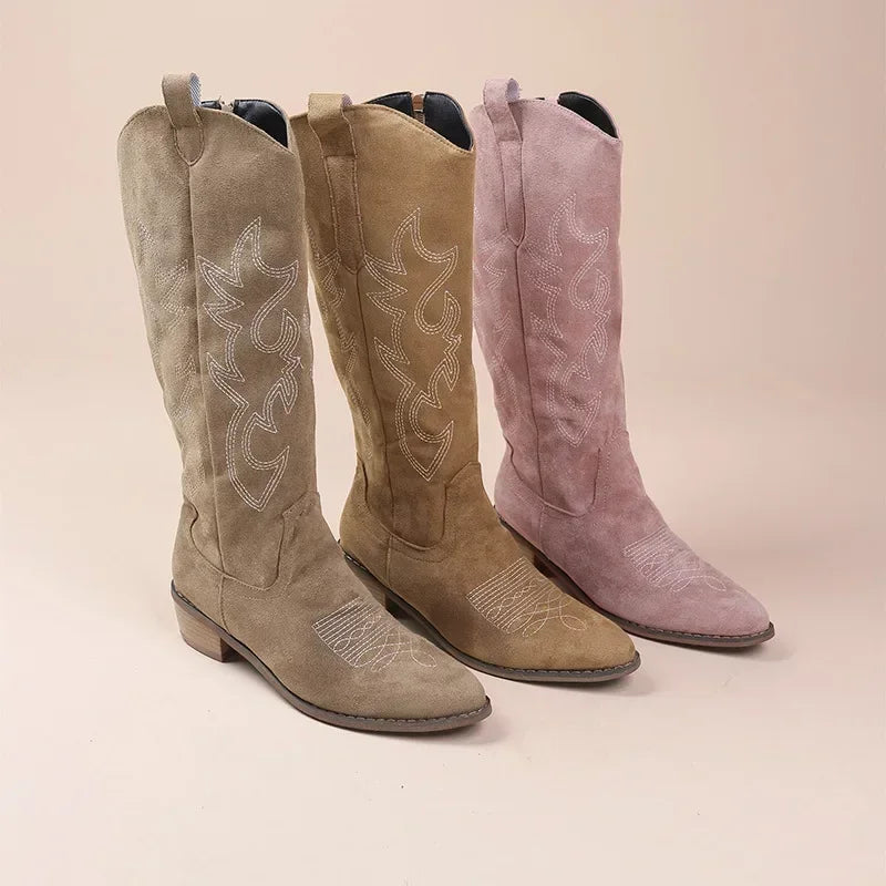 Women Embroidered Western Cowboy Boots