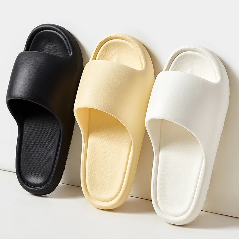 Men's Classy  Slippers for Women's Home Use Thick-Soled Indoor Summer Bread Sandals for Men's Couples Bathroom Bathing Non-Slip Slippers