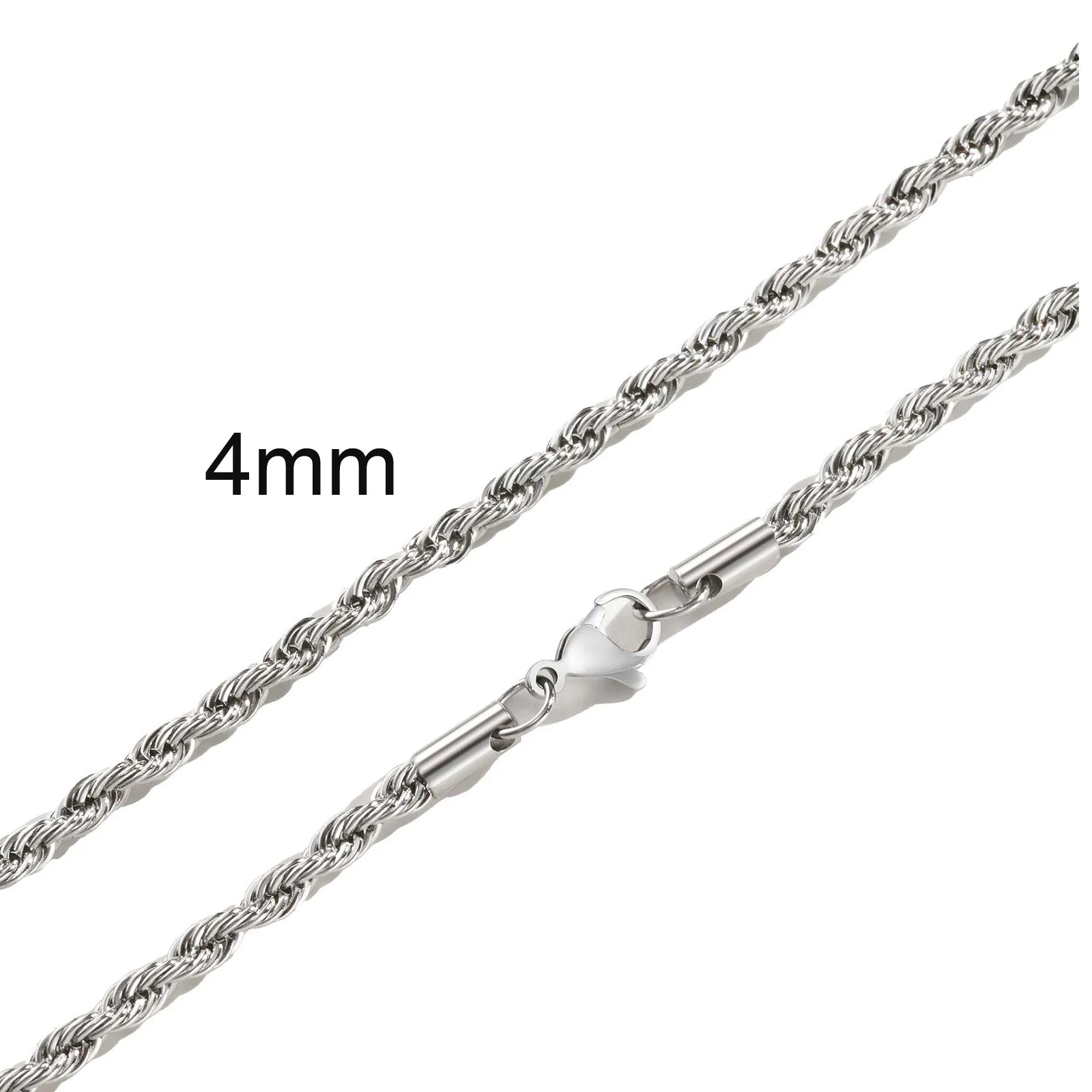 Men Twisted Rope Chain Necklace Jewelry