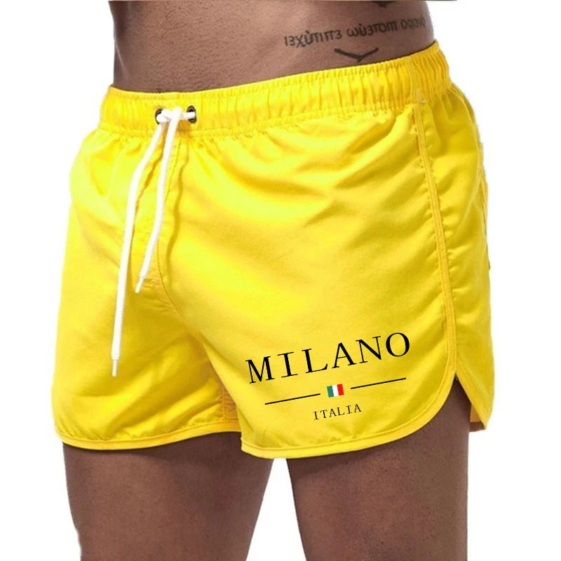 Men Quick Dry Urban Print Trunk Shorts