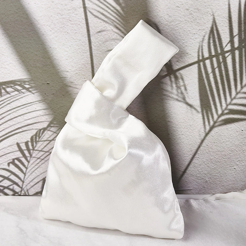 Vintage Silk Knot Wrist Tote Bag for Women