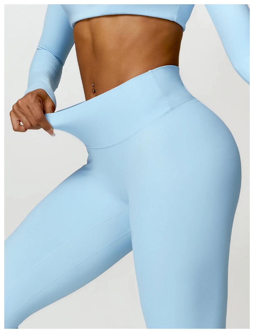 Women 2 Piece Yoga Set Long Sleeve Sports Top and Leggings