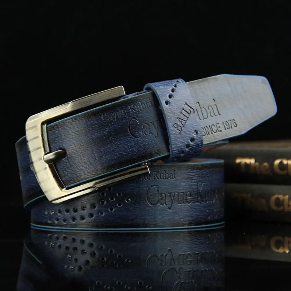 Men Vintage Leather Letter Print Belt