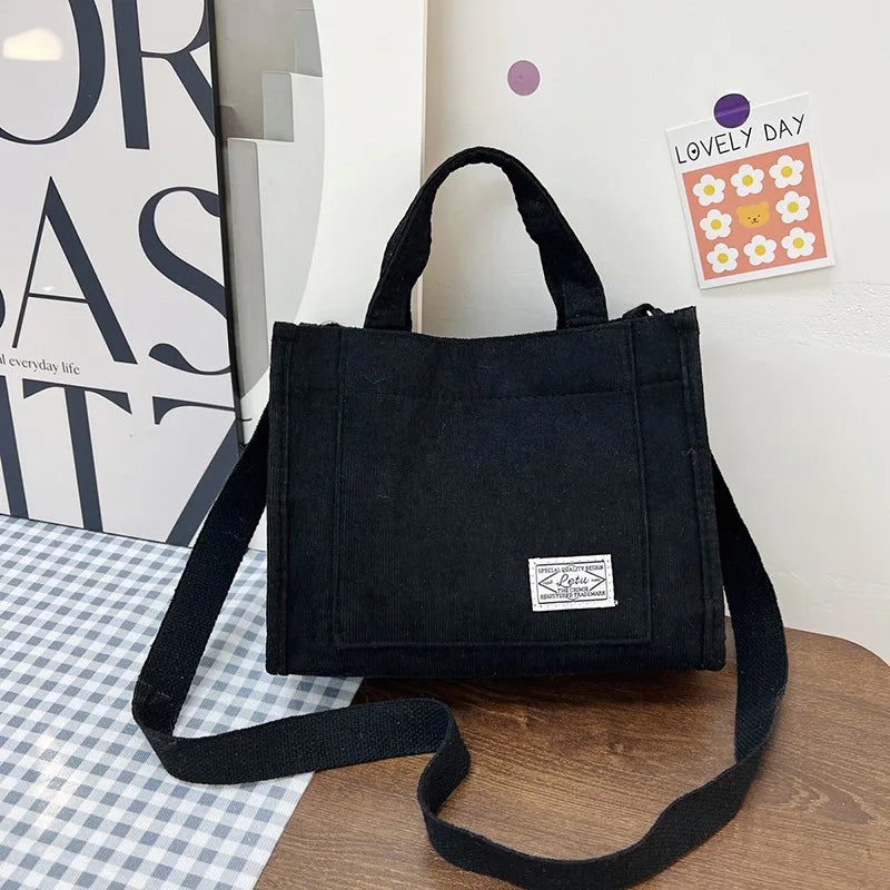 Corduroy Crossbody Tote Bag for Women