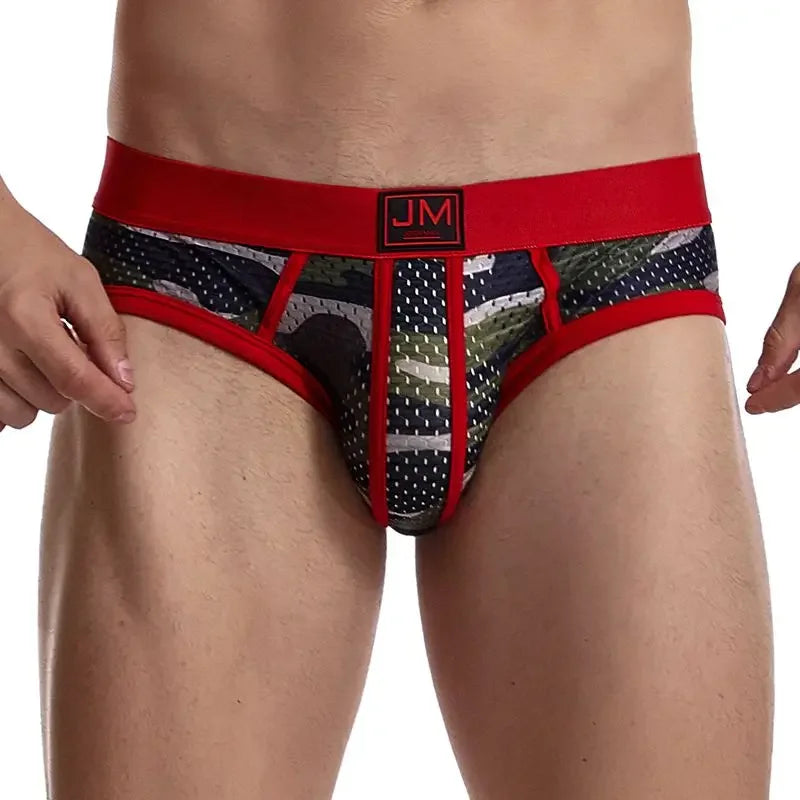 Low Rise Mesh Camouflage Underwear for Men