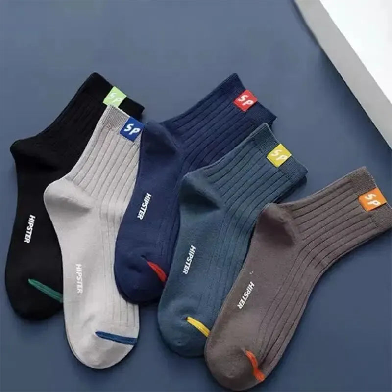 5 Pack Mid Calf Breathable Warm Socks for Men