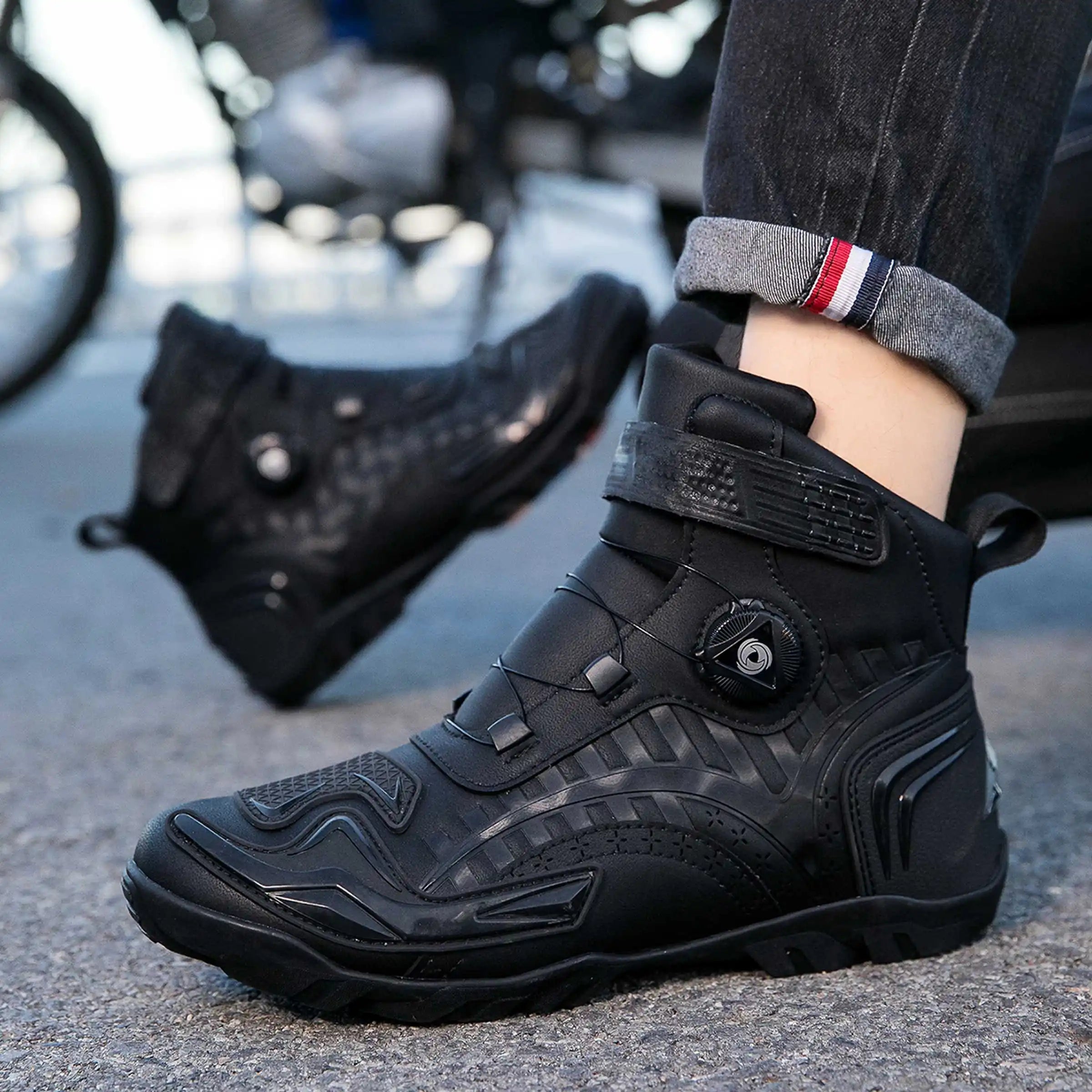 New Motorcycle Boots Men Leather Motos Breathable Anti Slip Wear-resistant Riders Boots Motorbike Racing Ankle Length Shoes