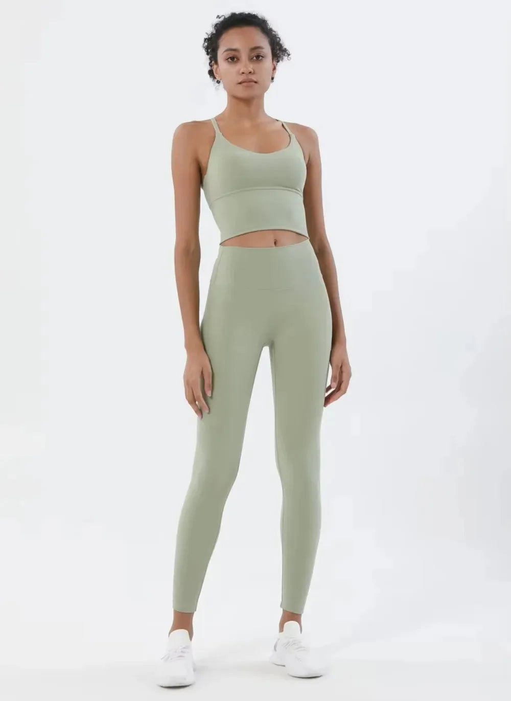 Women Seamless Gym Set Sports Bra and High Waist Leggings Fitness Outfit