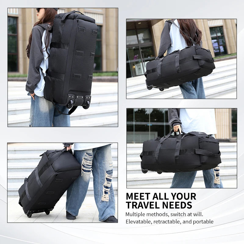 Large Capacity Wheeled Travel Carry On Bag for Men