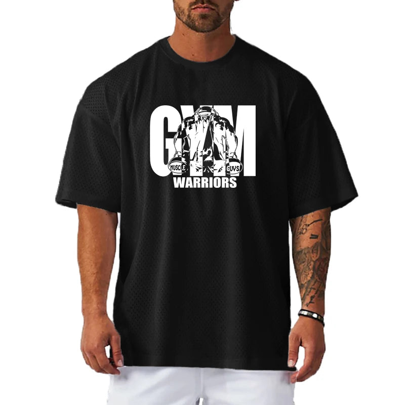 Men Oversized Mesh Gym Sports T Shirt