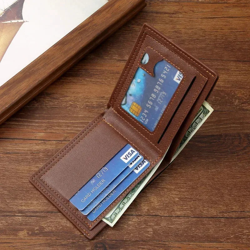Minimalist Soft Leather Foldable Slim Wallet for Men