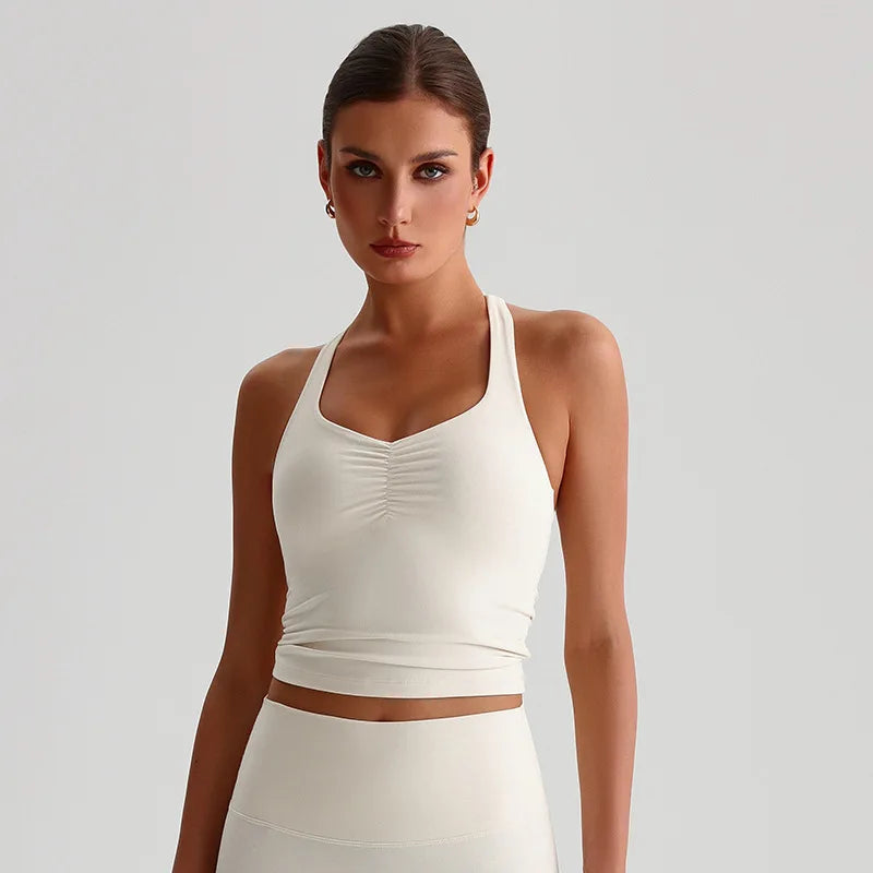 Women Cross Back High Impact Padded Fitness Top