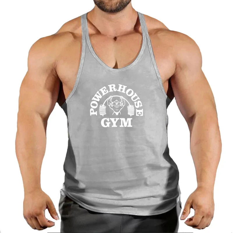 Men Gym Bodybuilding Stringer Vest Singlet