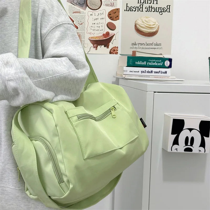 Large Canvas Crossbody Travel Tote Bag for Women