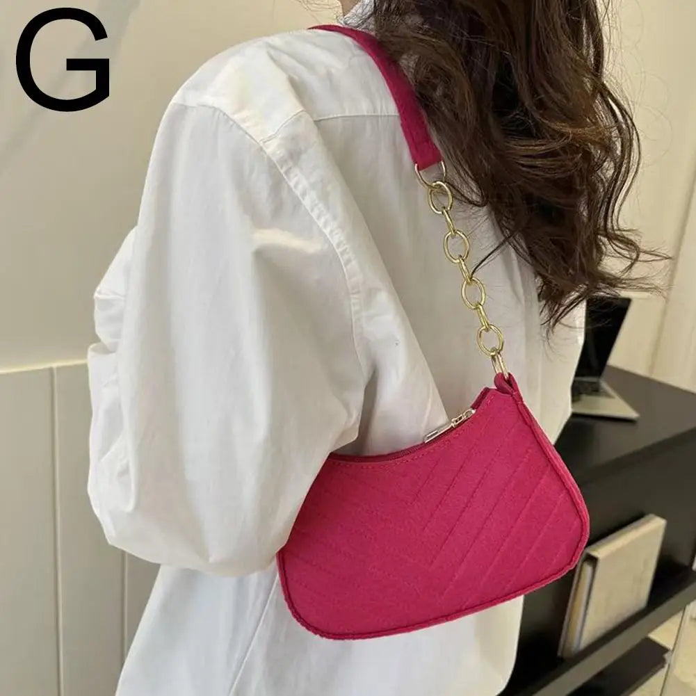 Felt Mini Shoulder Saddle Bag for Women