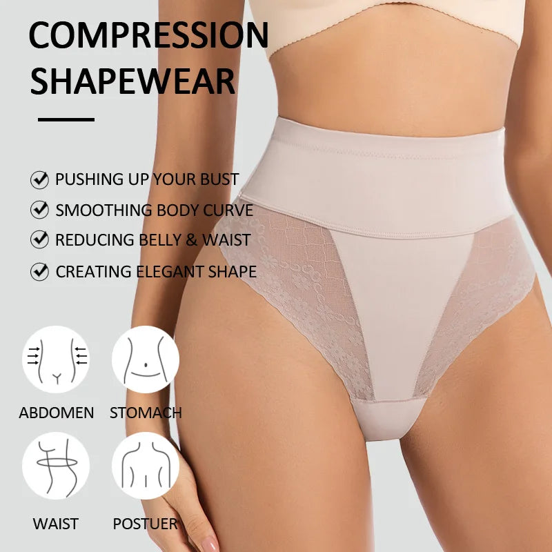 High Waist Tummy Control Butt Lifter Shapewear Thong for Women