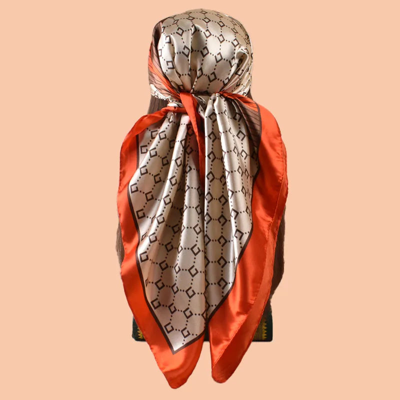 Women Summer Beach Accessory Fashion Satin Square Scarf
