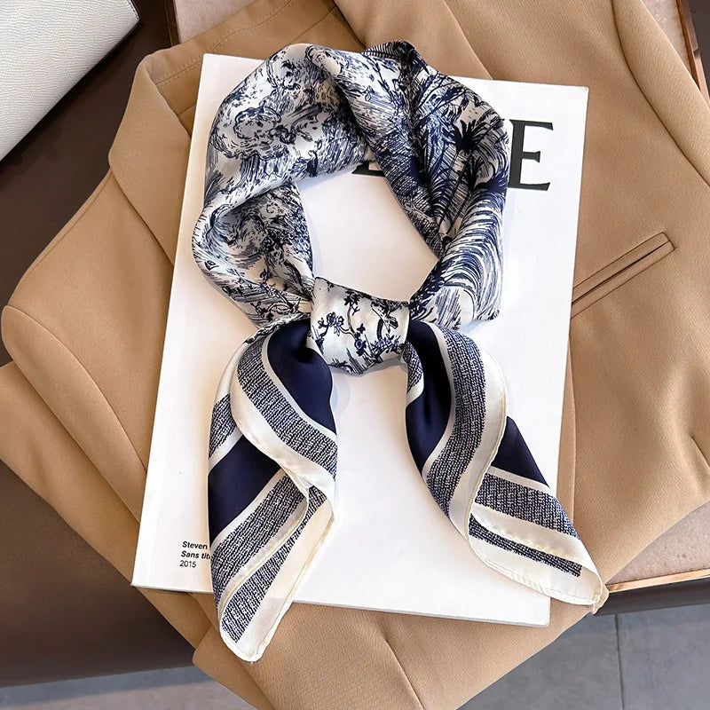 Women Luxury Satin Silk Square Scarf Fashion Hijab Wrap