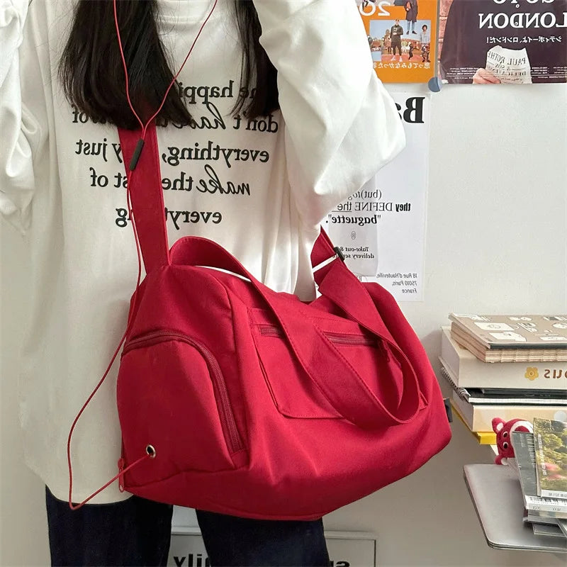 Large Canvas Crossbody Travel Tote Bag for Women