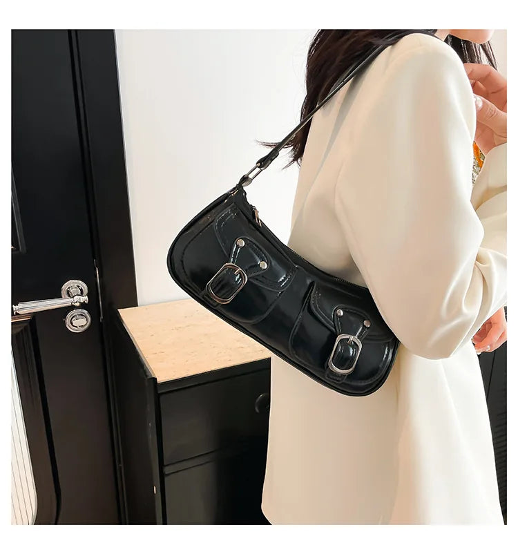 Women's shoulder bag fashion commuting armpit bag personality trendy cool scooter bag small senior sense shoulder crossbody bag