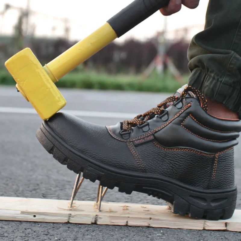 Wear-resisting Men Work Boots Anti-smash Anti-puncture Work Sneakers Waterproof Boots Indestructible Protective Tactical Boots