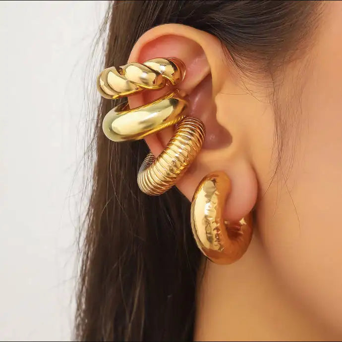 Women Clip On Ear Cuff Jewelry Set Fashion Earrings