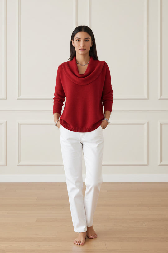 Oversized O Neck Vintage Knit Sweater for Women