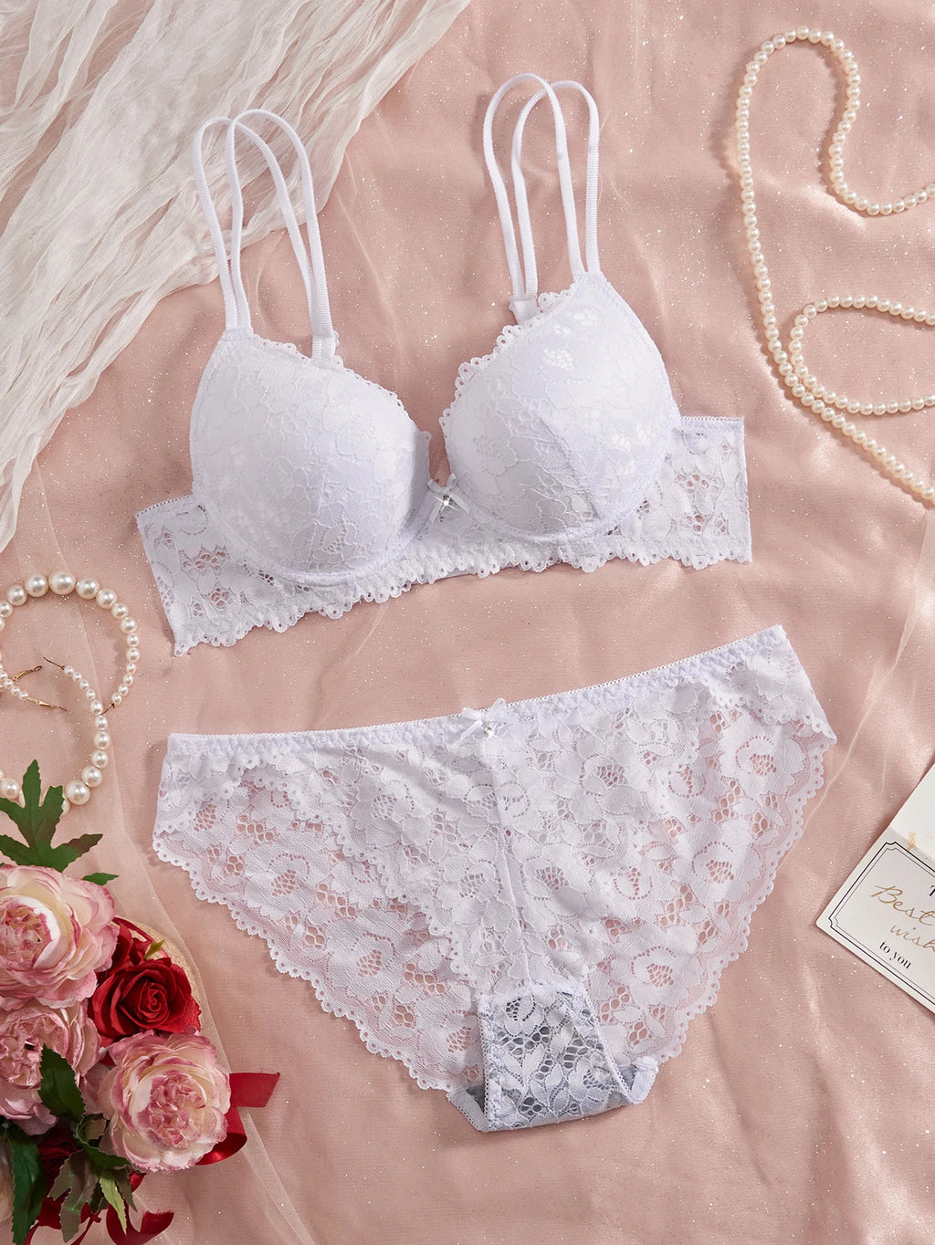Piece Lace Bra and Panty Set for Women