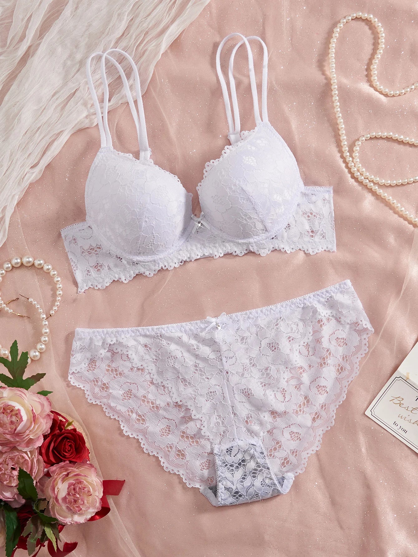 Piece Lace Bra and Panty Set for Women