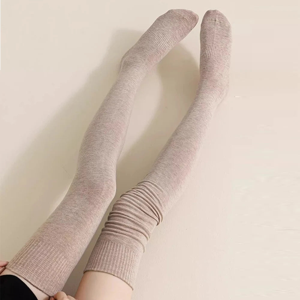 Winter Thigh High Socks for Women Long Velvet Over The Knee Socks