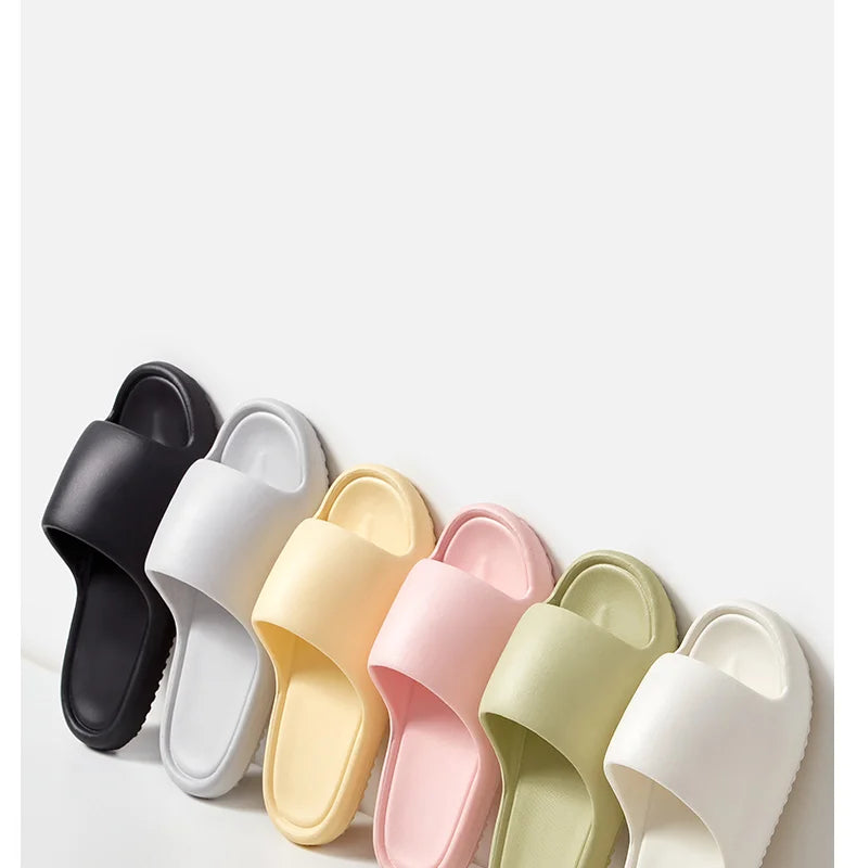 Men's Classy  Slippers for Women's Home Use Thick-Soled Indoor Summer Bread Sandals for Men's Couples Bathroom Bathing Non-Slip Slippers