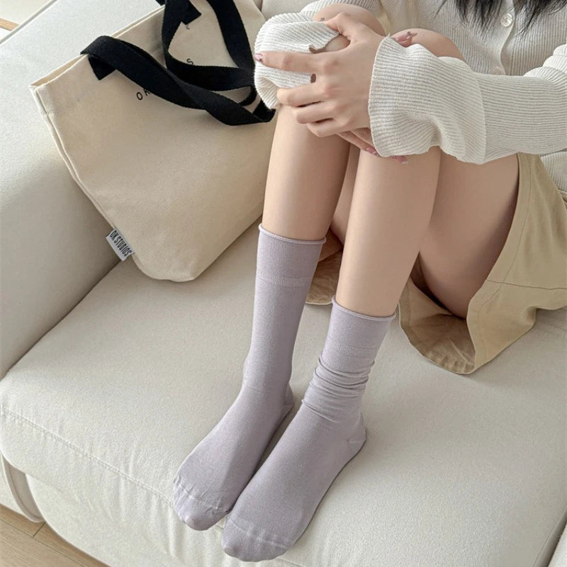 Japanese Style Cotton Long Socks for Women