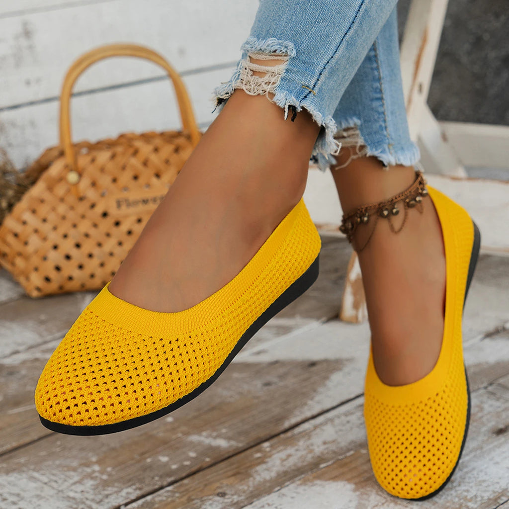 Women Knit Slip On Ballet Flats