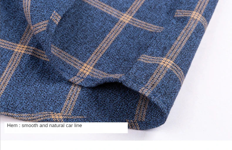 Men’s Cotton Plaid Long Sleeve Shirt