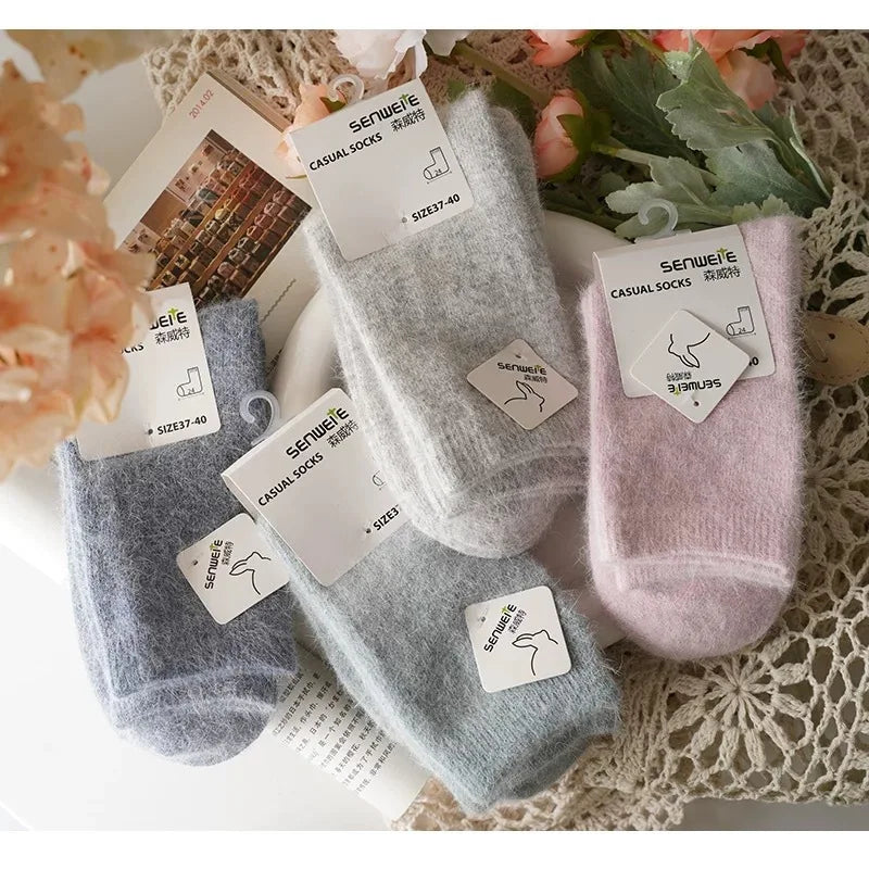 Wool Blend Thick Warm Mid Tube Socks for Women
