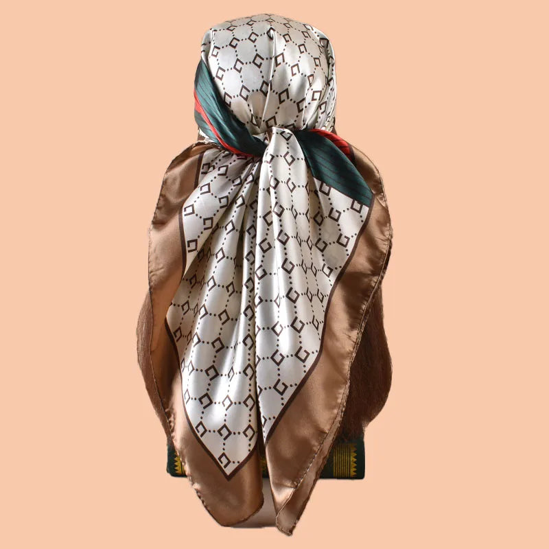 Women Summer Beach Accessory Fashion Satin Square Scarf