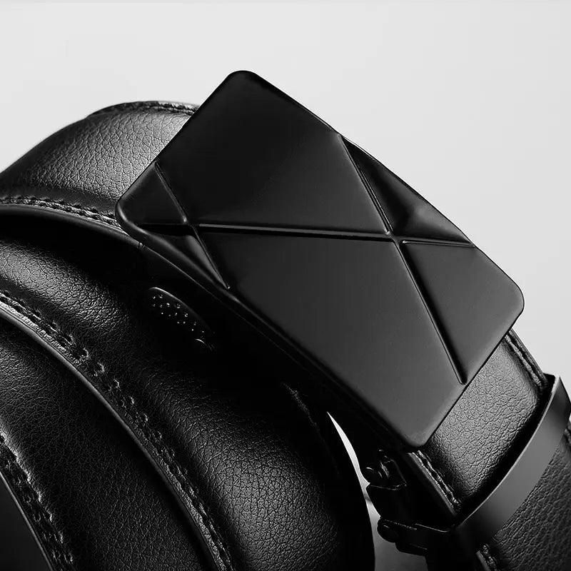 Men Luxury PU Leather Automatic Buckle Belt