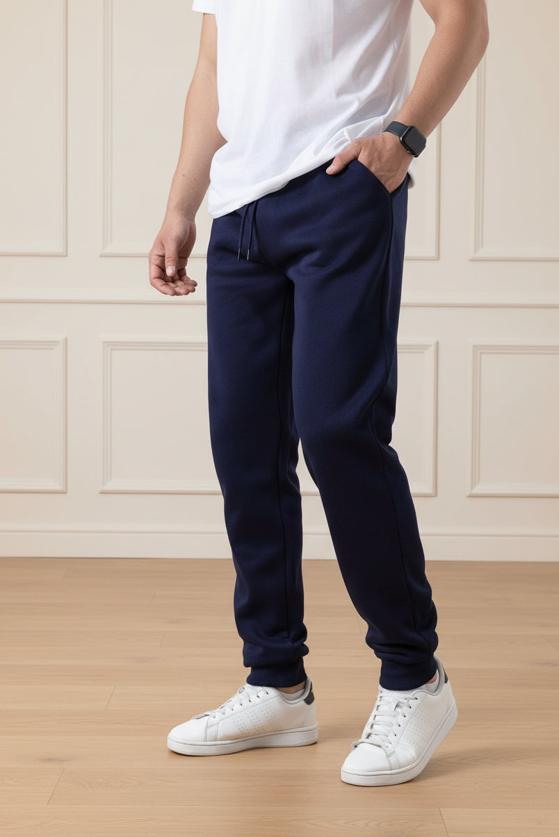 Men Elastic Waist Fleece Jogger Sweatpants