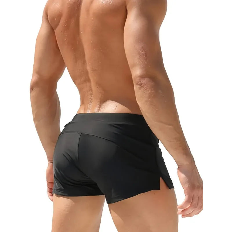 Men Quick Dry Underwear Trunks Zipper Pocket Shorts