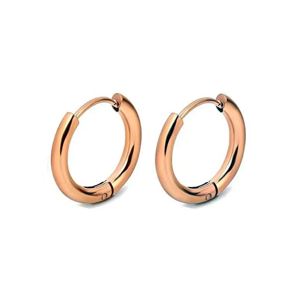 Men Stainless Steel Small Hoop Earrings