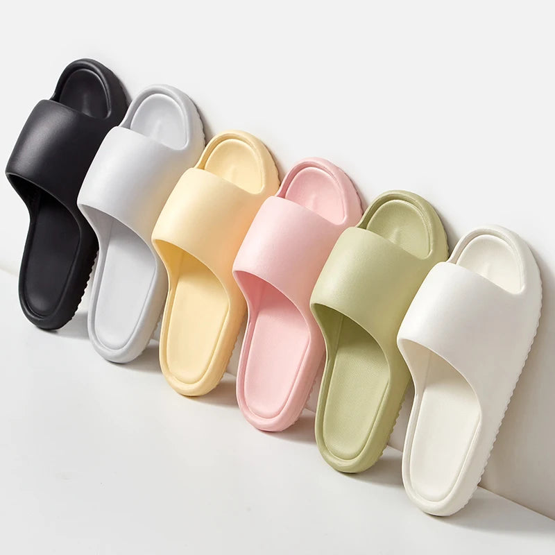 Men's Classy  Slippers for Women's Home Use Thick-Soled Indoor Summer Bread Sandals for Men's Couples Bathroom Bathing Non-Slip Slippers