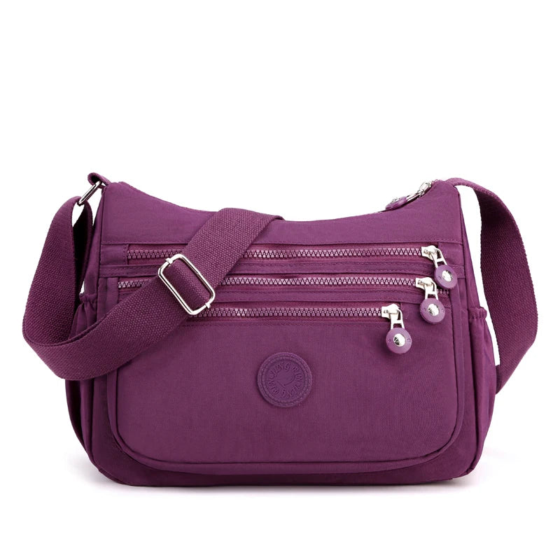 Waterproof Nylon Crossbody Messenger Shoulder Bag for Women