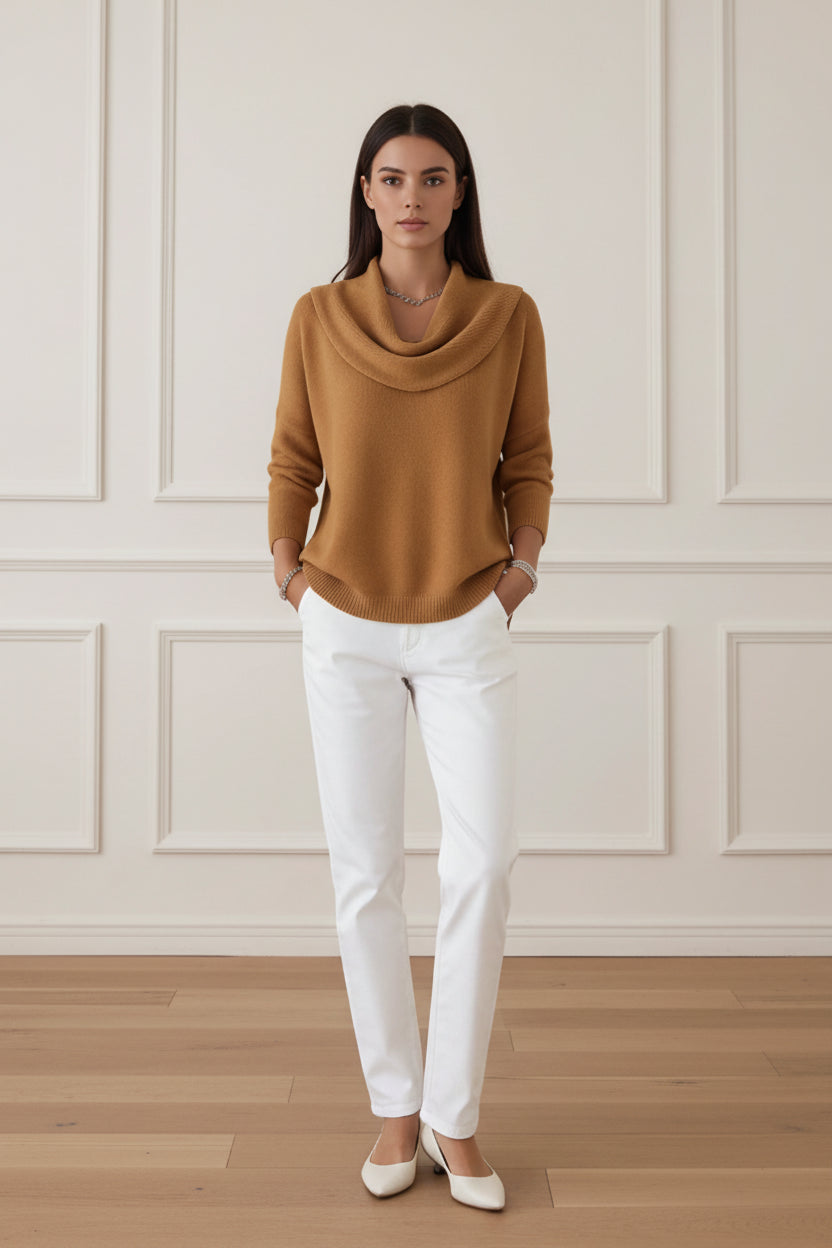 Oversized O Neck Vintage Knit Sweater for Women