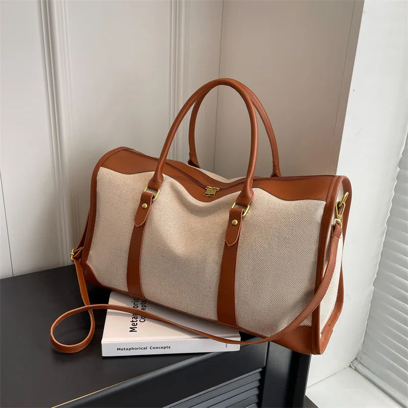 Large Capacity Canvas Travel Tote Bag for Women