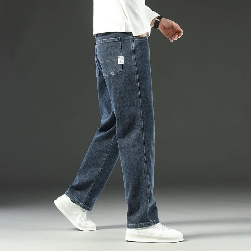 Men Business Casual Wide Leg Jeans