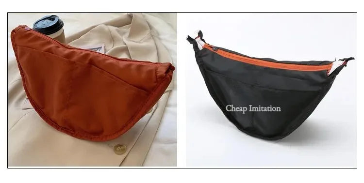 Men and Women Solid Color Chest Bag for Large Capacity Travel Crossbody Female Half Moon Bag Daily Cotton Filled Shoulder Bag