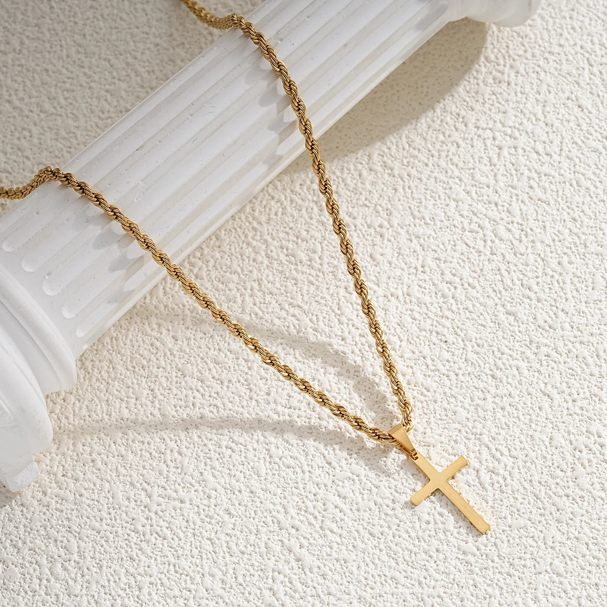 Men Stainless Steel Cross Pendant Necklace