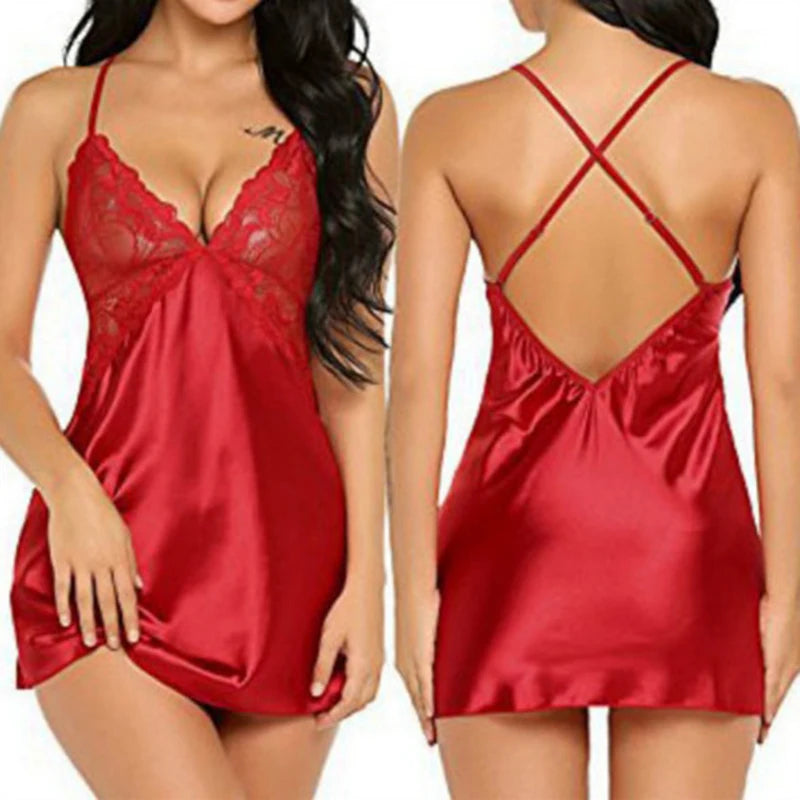 Lace Sling Lingerie Nightwear Robe Sleepwear for Women